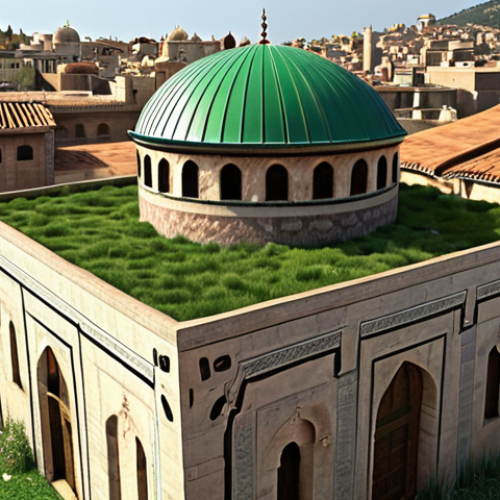 Home 20 **A restoration project blending ancient Ottoman architecture with modern sustainable green roof design, showcasing local materials.**